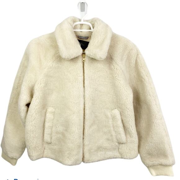 J.Crew Fleece Bomber Jacket Scottish Lamb Size 2X - Picture 2 of 7